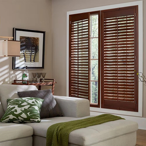 Rèm PVC số lượng lớn England Úc phong cách bay cửa sổ trượt gỗ thật trồng gỗ cửa chớp màu trắng louver - Product Image 1