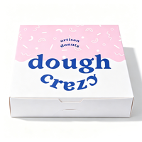 Boîte à donuts pliable transparente en gros avec fenêtre, personnalisable, en carton, pour l'emballage de desserts de boulangerie