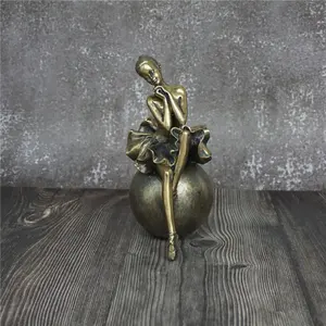 Ballerino di balletto fermalibri in resina Ballerina ornamento libro nordico termina figurine personalizzate danza ragazza statua scultura in bronzo