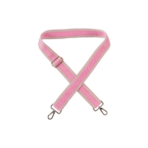Cinghia in tessuto da 4 cm rosa cipria per borsa con ganci in metallo - Product Image 1