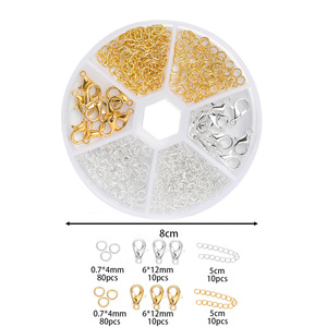 Diy Jewelry Accessories Lobster Clasp Open Ring 6 Compartment Round <b>Box</b> For <b>Bracelet</b> Making Alloy Plated Findings - Product Image 4