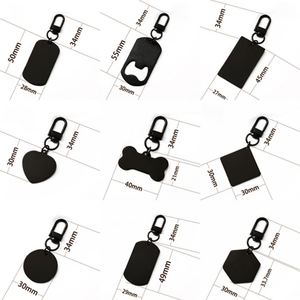 Fashion Stainless Steel Waterproof Keychain Laser Engraved logo Pendant UV Printed Blank Material Label Holiday Gift - Product Image 2
