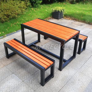 Giardino moderno <span class=keywords><strong>in</strong></span> plastica <span class=keywords><strong>legno</strong></span> design patio <span class=keywords><strong>tavolo</strong></span> <span class=keywords><strong>con</strong></span> struttura <span class=keywords><strong>in</strong></span> metallo grande <span class=keywords><strong>tavolo</strong></span> ristorante e <span class=keywords><strong>panca</strong></span> <span class=keywords><strong>tavolo</strong></span> da giardino e sedia - Product Image 1