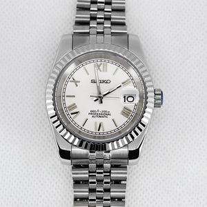 Reloj Mecánico Automático NH35 de Acero Inoxidable con Cristal de Zafiro Blanco, Resistente al Agua 3ATM, Popular y de Alta Venta - Product Image 1