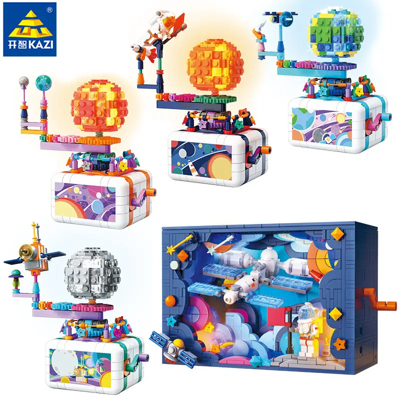 Paleis Groothandel Kinderassemblage Bouwstenen Sets Gift Set Sun Build Droom Ster Plastic Unisex Abs Truck Plastic Speelgoed