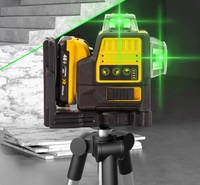 Niveau laser DEW DW089LG 1:1, auto-nivelant, 12 lignes, faisceau laser vert 3 x 360, batterie Li-Ion 12V, lasers d'extérieur