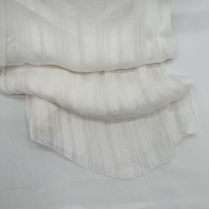 100% Viscose crêpe Organza froissé tissu doux brillant uni teint séchage rapide construit trame daim unisexe haute intensité - Product Image 5