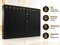 Lemari Penyimpanan Klub Biliar Smart Cue Locker dengan Kunci Kode Induksi, Tipe Lantai, 12 Pintu