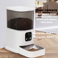 Bols de nourriture automatiques pour chats, intelligents, écologiques, en plastique, alimentés par batterie, avec distribution programmée et double caméra