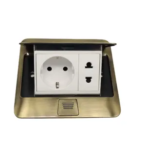 Pop Up Type Koperen Deksel Elektrische Vloer Gemonteerd Socket Outlet Box