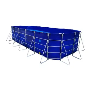 Hot Sale Outdoor Artificial Customized Size Frame PVC Fish Farming Water Tank