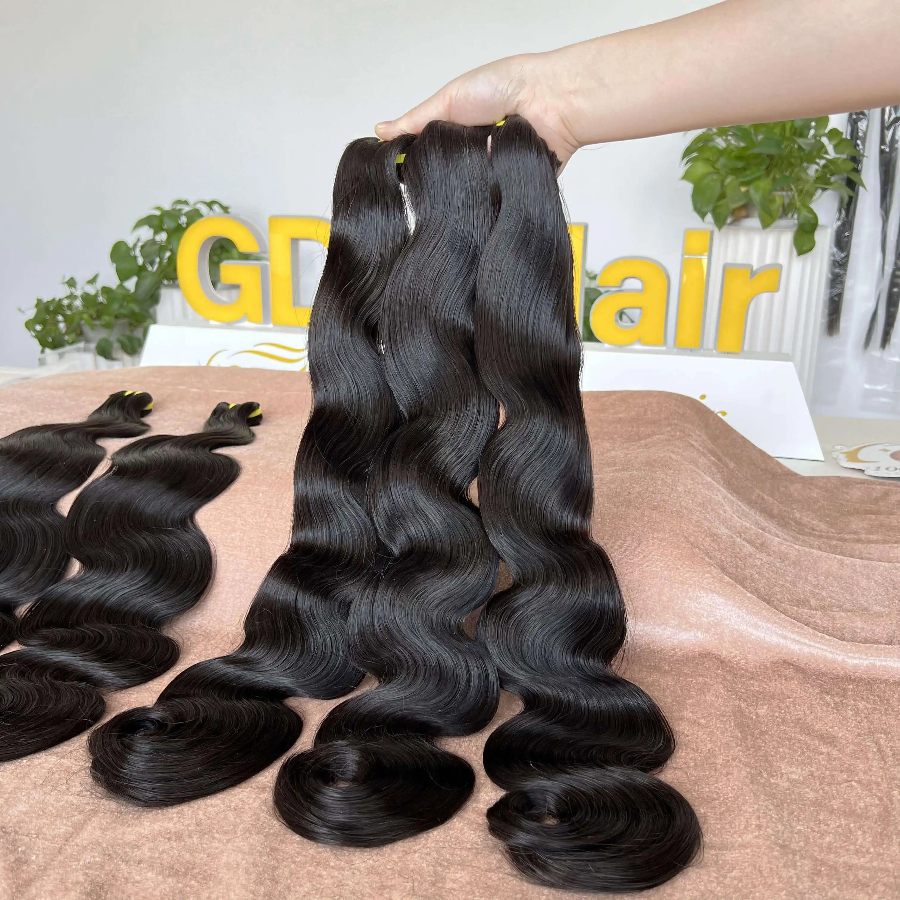 Gdyhair Indian Hair Extensions Onbewerkt Ruw Haar Natuurlijke Body Wave Bundel Bouncy Maagdelijke Menselijk Haar Bundels