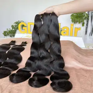 Extensiones de cabello indio GDYhair, cabello crudo sin procesar, paquete de ondas corporales naturales, paquetes de cabello humano virgen hinchable