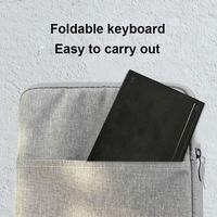 Mini Faltbare Bluetooth-Tastatur Tragbare Kabellose Tastatur für bis zu 3 Geräte Ultraflache Reise-Klapptastatur für iPhone iPad
