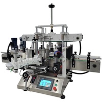 Machine d'étiquetage automatique de bureau pour bouteilles carrées et plates, pots carrés, boîtes de conserve, étiqueteuse double face