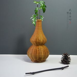 Bamboo Woven Vases Round Rustic Design Home Decorative ZHQ-001 - Product Image 4