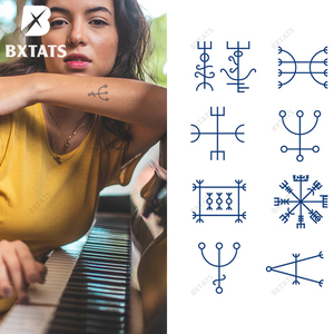 Tatuaggi Semipermanenti BXTAT con Succo di Genipa Blu, Disegni di Triangoli, Croci, Linee Terrestri, Let's Race 299 Tachimetro GZ079to84 - Product Image 1