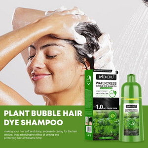 MOKERU <span class=keywords><strong>Shampooing</strong></span> Colorant Herbal Effervescent en Promotion, Teinture Noire Naturelle au Cresson, Formule Douce et Permanente, Hommes & Femmes, 500ml - Product Image 5