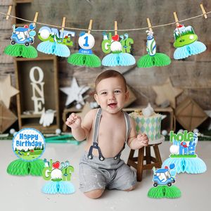 8 pièces Décorations de table alvéolées pour le 1er anniversaire sur le thème du golf pour garçons de <span class=keywords><strong>1</strong></span> <span class=keywords><strong>an</strong></span>, centres de table sportifs - Product Image 5