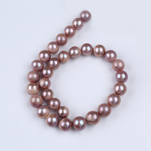 ราคาถูก11-14มิลลิเมตรธรรมชาติสีชมพูสีม่วงหลวมจริงหอยนางรมน้ำจืดเอดิสันไข่มุกลูกปัด Strand - Product Image 5