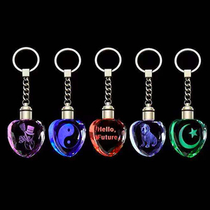 Customized Crystal DIY Logos Key Chain Personalized Words Pendant Charm Laser Engraved Logo Key Ring for Personal Logo Company