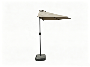 <span class=keywords><strong>Parasol</strong></span> <span class=keywords><strong>demi</strong></span>-ronde 270 cm pour patio, balcon, jardin, protection UV50+, ouverture manivelle, structure en acier, polyester, pour extérieur, cour, terrasse - Product Image 2