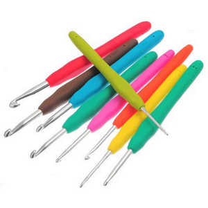 Agujas de tejer con mango de silicona, <span class=keywords><strong>Kit</strong></span> de agujas de ganchillo de 2-6mm para manualidades DIY, accesorios coloridos, herramienta Multicolor, 9 Uds. - Product Image 3