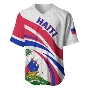 Camiseta de béisbol personalizada del Segundo Imperio de Haití 1849-1859, camiseta de béisbol personalizada con estilo de bandera Anpi an Ayiti para deporte informal - Product Image 2
