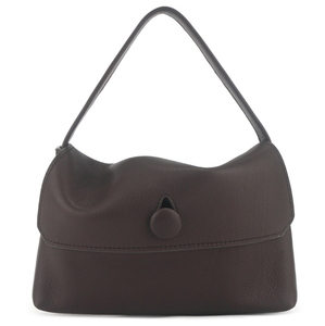 Sac à bandoulière en cuir véritable noir, sac hobo à rabat en daim grainé, fermeture à bouton, portable pour les voyages quotidiens - Product Image 2