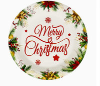 Assiettes et gobelets en papier jetables de Noël, Père Noël, Joyeux Noël, vaisselle pour les fêtes de Noël, fournitures pour les fêtes de famille, décoration de la maison