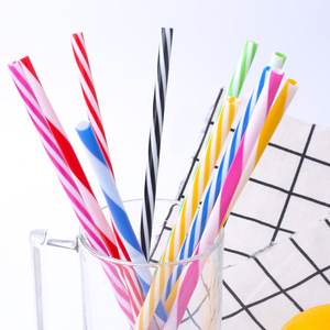 Amazon reusable PP plastic double colored stripe drinking straws 2022 new ideas