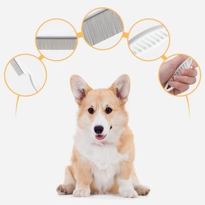 Commercio all'ingrosso in acciaio inox cane <span class=keywords><strong>gatto</strong></span> animali domestici pulce spargimento spazzola multifunzionale peli di animali domestici pulci e strappo rimozione delle macchie - Product Image 5