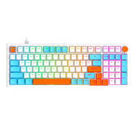 Keyboard RGB Tiga Mode dengan Lampu Latar 98-Tombol Nirkabel Profesional untuk Gaming dan Kantor dengan Pencahayaan Berwarna-warni