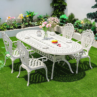 Meubles de patio en aluminium, table en métal d'extérieur, ensemble de meubles KD pour jardin, chaise de salle à manger d'extérieur, table de balcon