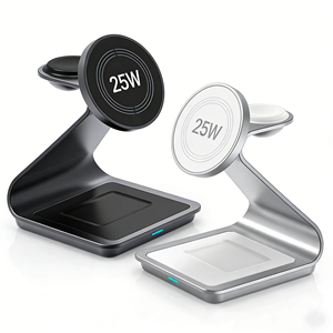 แท่นชาร์จไร้สายแบบพกพา 3-in-1 อเนกประสงค์ <span class=keywords><strong>25W</strong></span> รุ่นใหม่ปี 2026 พร้อมที่วางโทรศัพท์แม่เหล็กสำหรับ <span class=keywords><strong>Apple</strong></span> - Product Image 1