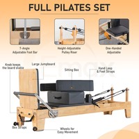 Reformer de Pilates en chêne de luxe, esthétique moderne, équipement de Pilates de précision
