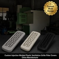 Rejilla de Ventilación de Plástico PP Moldeada por Inyección Personalizada, Cubierta de Filtro, Panel de Ventilación de Aire, Ranura Rectangular, Orificios Densos, OEM, Fábrica China