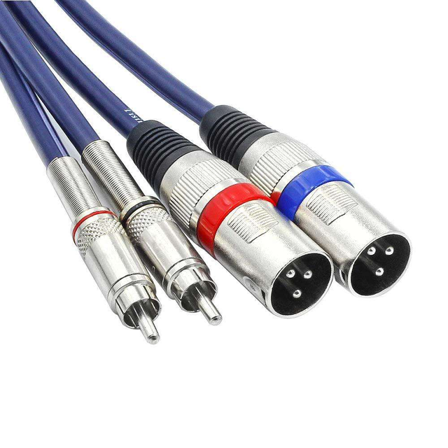 3.5mm to Dual XLR Stereo Cable 1/8" (~0.3cm) Mini Jack to 2 XLR Male Y Splitter Adapter Cable - 6.6ft