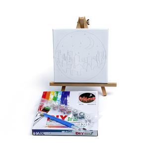 Pintura para niños Pintura al óleo por números Enmarcado <span class=keywords><strong>Paisaje</strong></span> fácil Imagen de dibujos animados Lienzo Pintura Artesanía pintada a mano Kits de regalos divertidos - Product Image 3