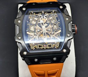 Biểu Tượng Tùy Chỉnh Skeleton Đồng Hồ Nhãn Hiệu Riêng Người Đàn Ông Sang Trọng Của Thép Không Gỉ Đồng Hồ Ban Nhạc Cao Su Chất Lượng Cao Đồng Hồ Cho Nam Giới - Product Image 3