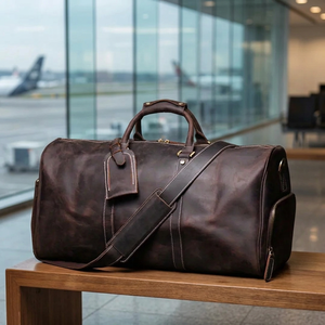 Vente directe d'usine, sac de voyage décontracté de luxe en cuir véritable léger de qualité supérieure, doublure en PVC, écologique, nouveau style - Product Image 2