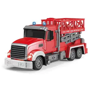 Wholesale kids toy rc truck fire engine toy 6 channel remote control fire fighting vehicle for kids