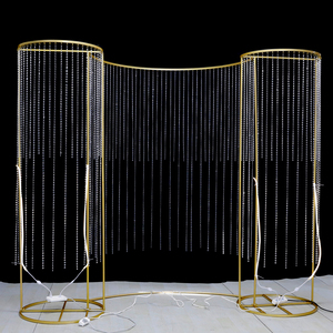 BJ240002 forme incurvée métal fond découpe Transparent découpe or blanc métal <span class=keywords><strong>portique</strong></span> fond mariage - Product Image 3