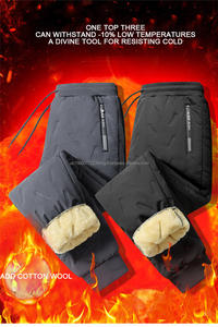 Pantalon cargo matelassé pour homme, coupe droite, imprimé par transfert thermique, coupe-vent épais, nouvelle conception, broderie haute qualité, style décontracté, vente chaude - Product Image 4