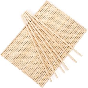 Palitos redondos de madera para proyectos de manualidades, 100 unidades, color madera natural, suministros hechos a mano, materiales de arte creativo para niños - Product Image 1