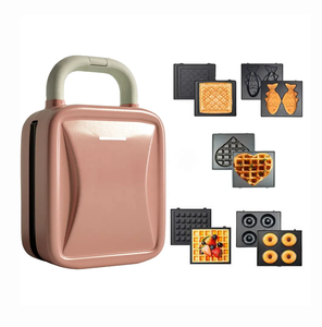 Machine à sandwich 5 en 1 avec 3 couleurs au choix, pour le petit-déjeuner, gaufrier amovible, gaufrier en forme de cœur, beignets, plaques de cuisson pour cake pops - Product Image 2