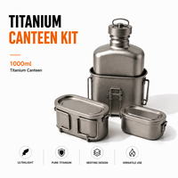 Kit de cantine en titane, gourde emboîtable, kit de vaisselle de camping Bushcraft, ensemble de cuisson extérieur OEM ODM