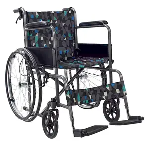 Fauteuil roulant pliable FS809, chaise à roulettes pliable pour la maison, l'hôpital, Portable et léger, fauteuil roulant manuel