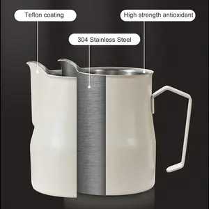 新しいデザインエスプレッソコーヒー金属ミルク泡立てピッチャーステンレス鋼バリスタツール販売