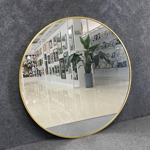 <span class=keywords><strong>Miroir</strong></span> rond en gros avec <span class=keywords><strong>grand</strong></span> cadre <span class=keywords><strong>doré</strong></span>, <span class=keywords><strong>miroir</strong></span> mural fin à cadre métallique pour salle de bain et salon - Product Image 2